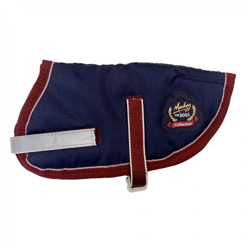 Mackey Mackey Buster Dog Coat in Navy/Burgundy