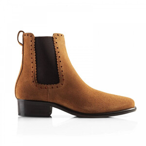 Fairfax & Favor Fairfax & Favor Brogued Chelsea Suede Boot in Tan