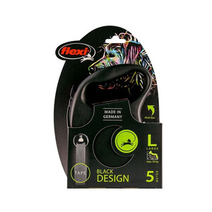 Flexi Flexi Black Design Tape Lead 5m in Black