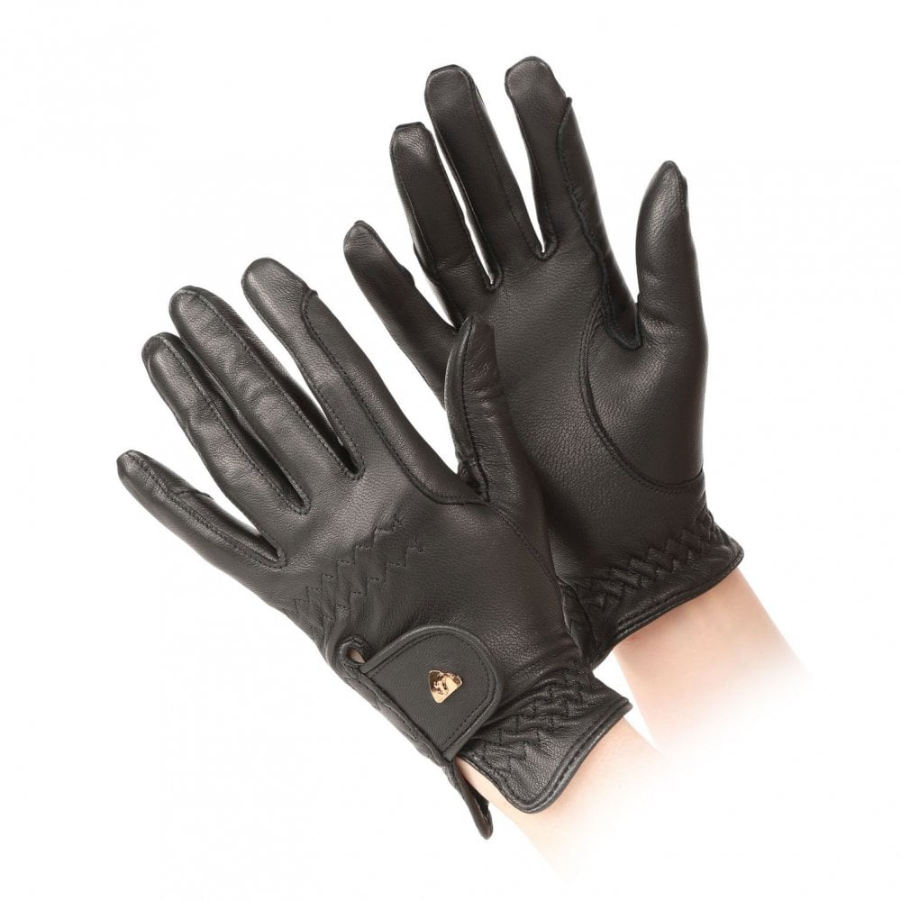 Shires Shires Aubrion Estade Leather Riding Gloves in Black