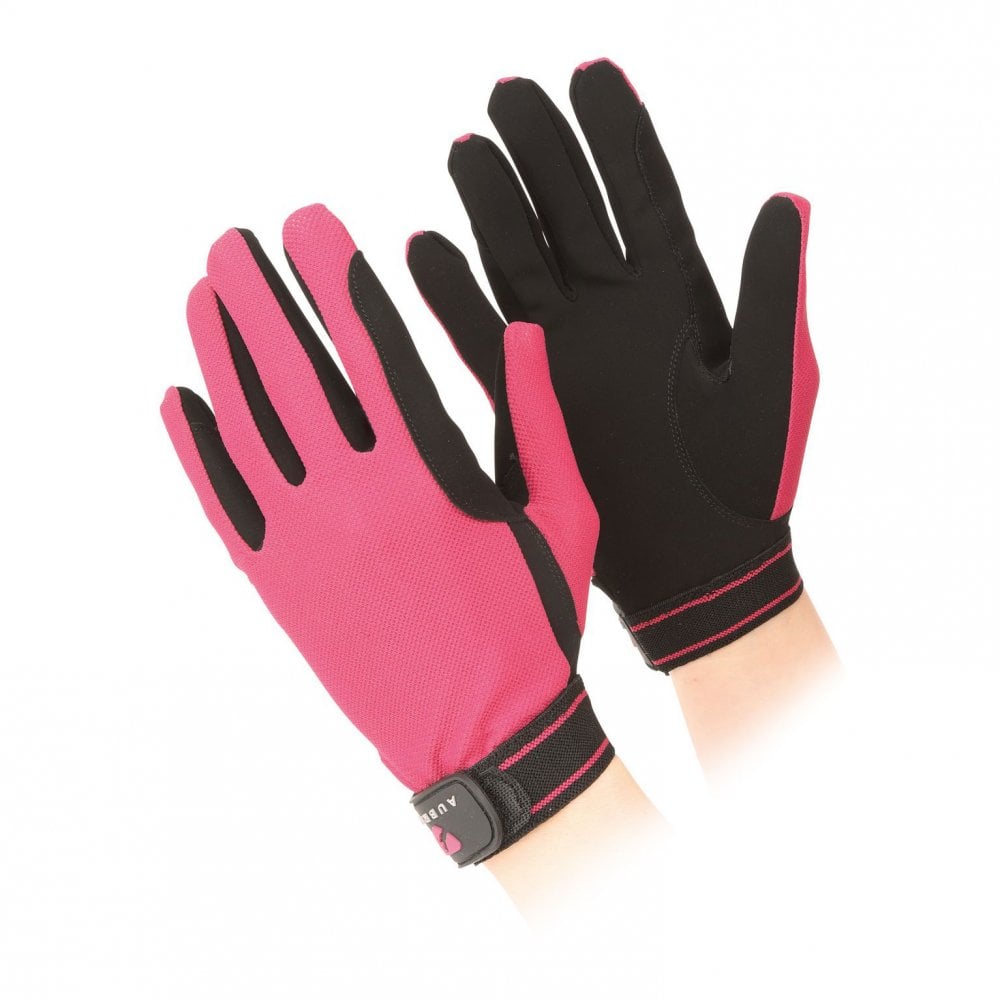 Shires Shires Aubrion Stratos Mesh Riding Gloves in Raspberry