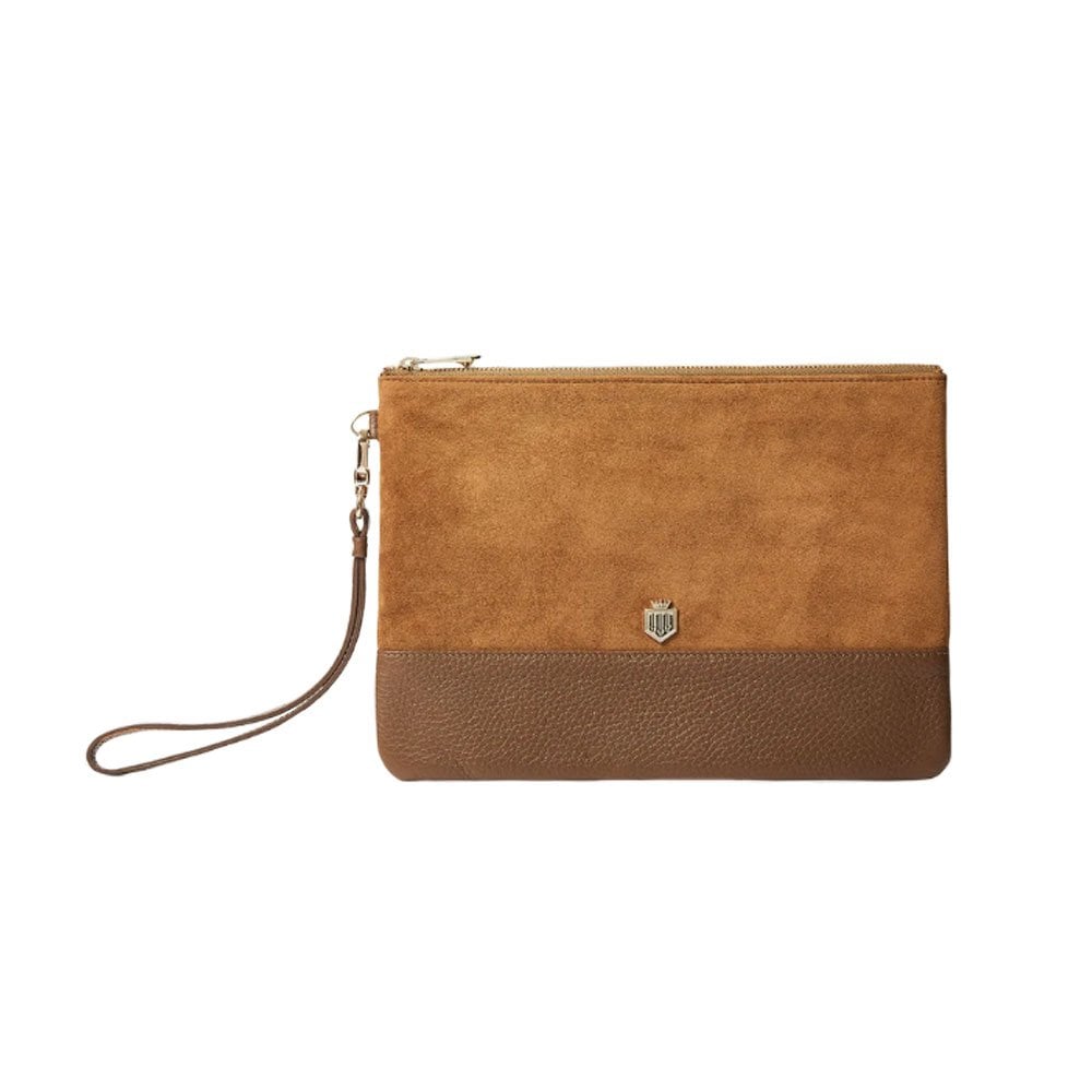 Fairfax & Favor Fairfax & Favor Highbury Suede Clutch Bag in Tan