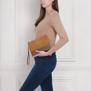 Fairfax & Favor Fairfax & Favor Highbury Suede Clutch Bag in Tan