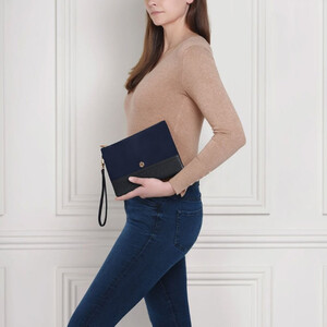 Fairfax & Favor Fairfax & Favor Highbury Suede Clutch Bag in Navy