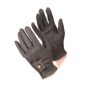 Shires Shires Childs Aubrion Estade Leather Riding Gloves in Brown
