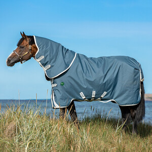 Horseware Amigo AmEco Bravo 12 Plus Lite Turnout Rug with Disc Closure in Teal/Grey