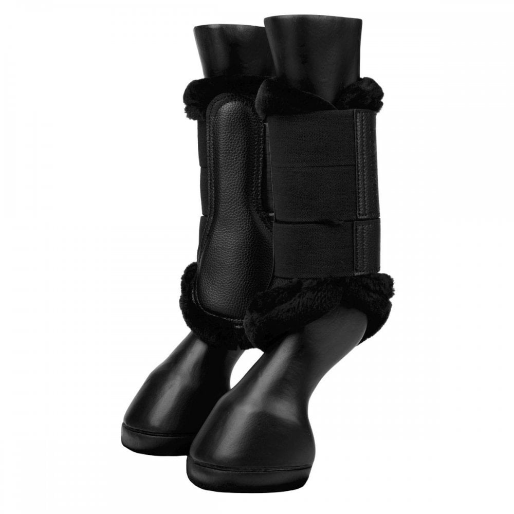 LeMieux Fleece Edge Mesh Brushing Boots Black