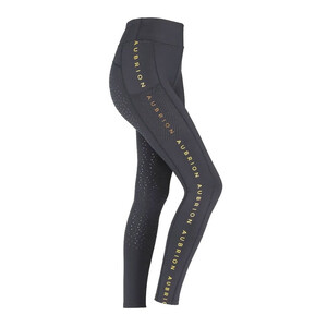 Shires Shires Aubrion Brook Logo Kids Riding Tights in Jet Black