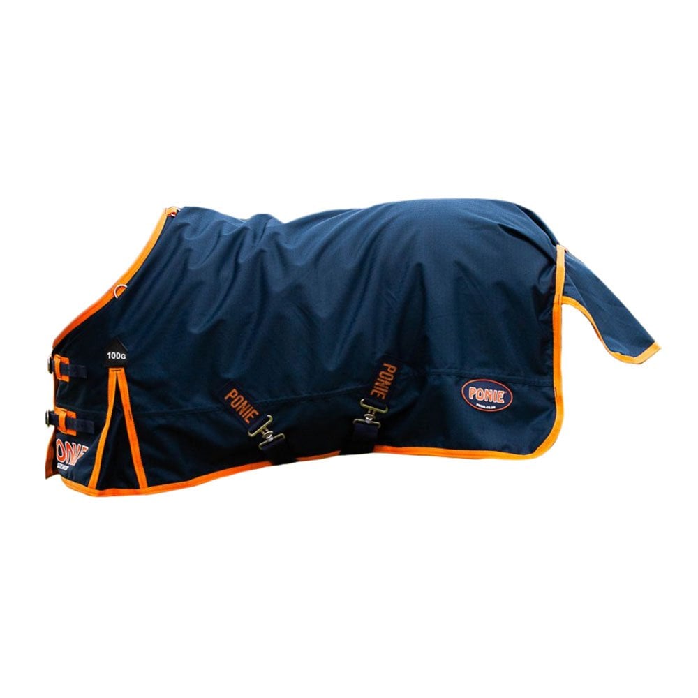 Gallop Gallop Ponie 100g Turnout Rug in Navy/Orange