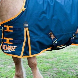 Gallop Gallop Ponie 100g Turnout Rug in Navy/Orange
