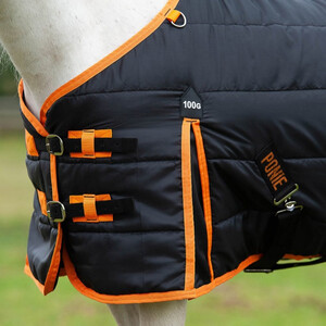 Gallop Gallop Ponie 100g Stable Rug in Black/Orange