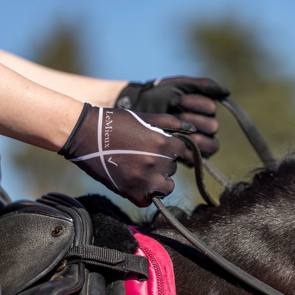 LeMieux ProTouch Soleil Mesh Riding Gloves Black