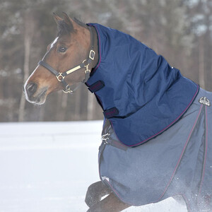 Horseware Horseware Rambo Optimo Turnout Hood 0g Clearance in Navy/Burgundy/Teal