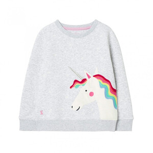 Joules Joules Mackenzie Sweatshirt (2-12 YR) in Grey Unicorn