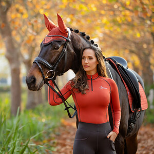 LeMieux LeMieux Classic Lycra Fly Hood in Sienna