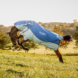 Horseware Horseware Rambo Autumn Series Turnout Rug in Navy/Grey