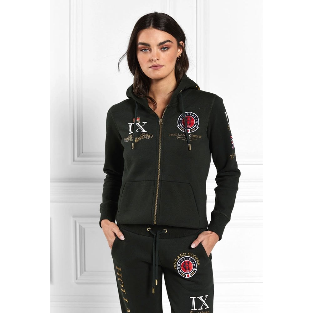 Holland Cooper Team Zip Hoodie Green