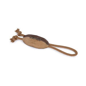 Shires Digby & Fox Leather Dog Toy in Rugby Ball