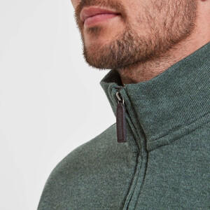 Schoffel Schoffel Mens Kingsbridge Cotton French Rib 1/4 Zip Jumper in Country Green