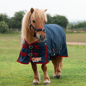 Gallop Gallop Ponie 50g Turnout Rug in Navy/Burgundy