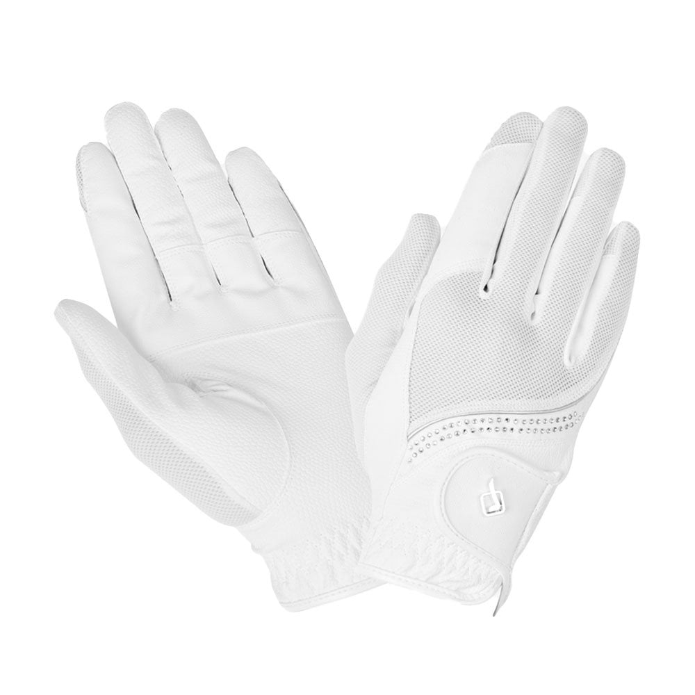 LeMieux LeMieux Crystal Riding Gloves in White