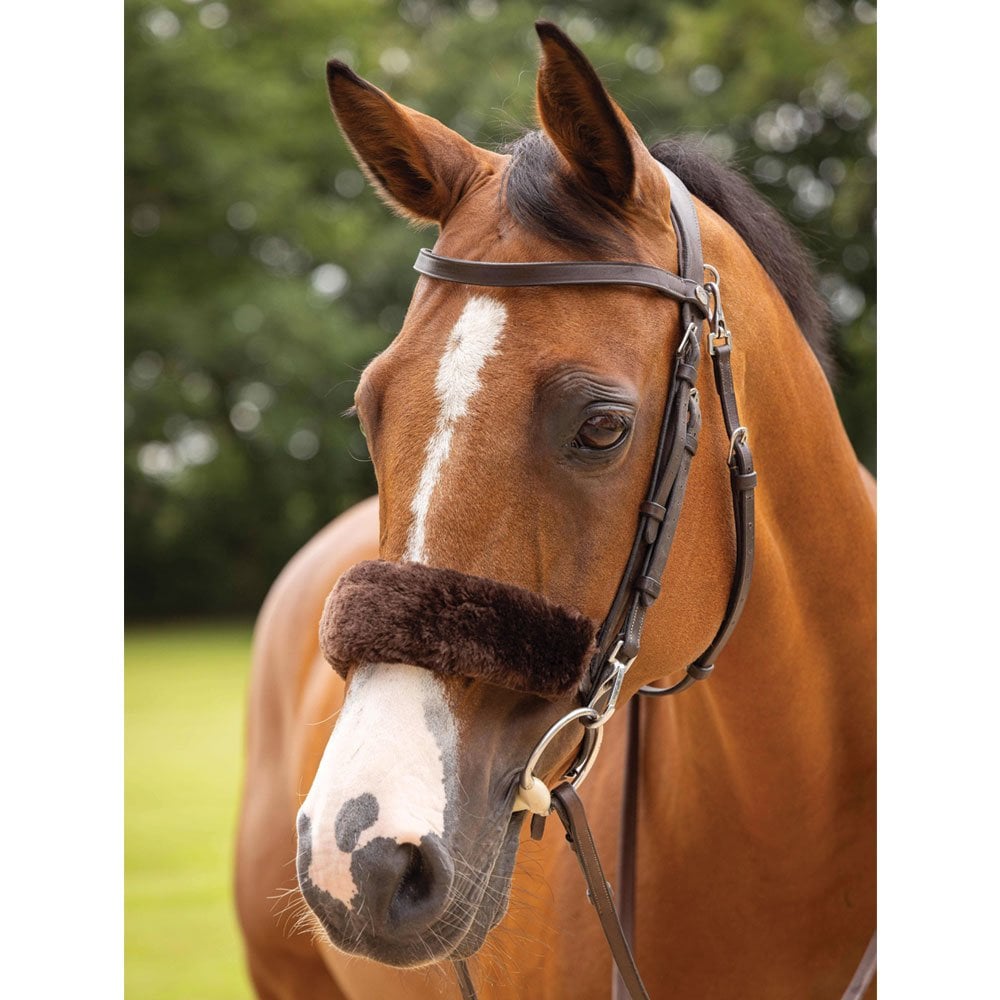 LeMieux Faux Lambskin Noseband Cover Brown