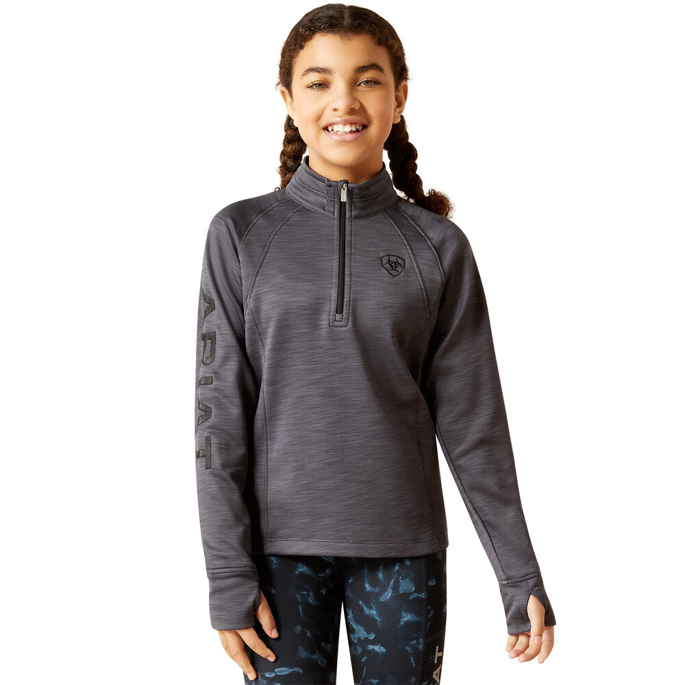Ariat Ariat Youth Tek Team 1/4 Zip Sweatshirt in Ebony