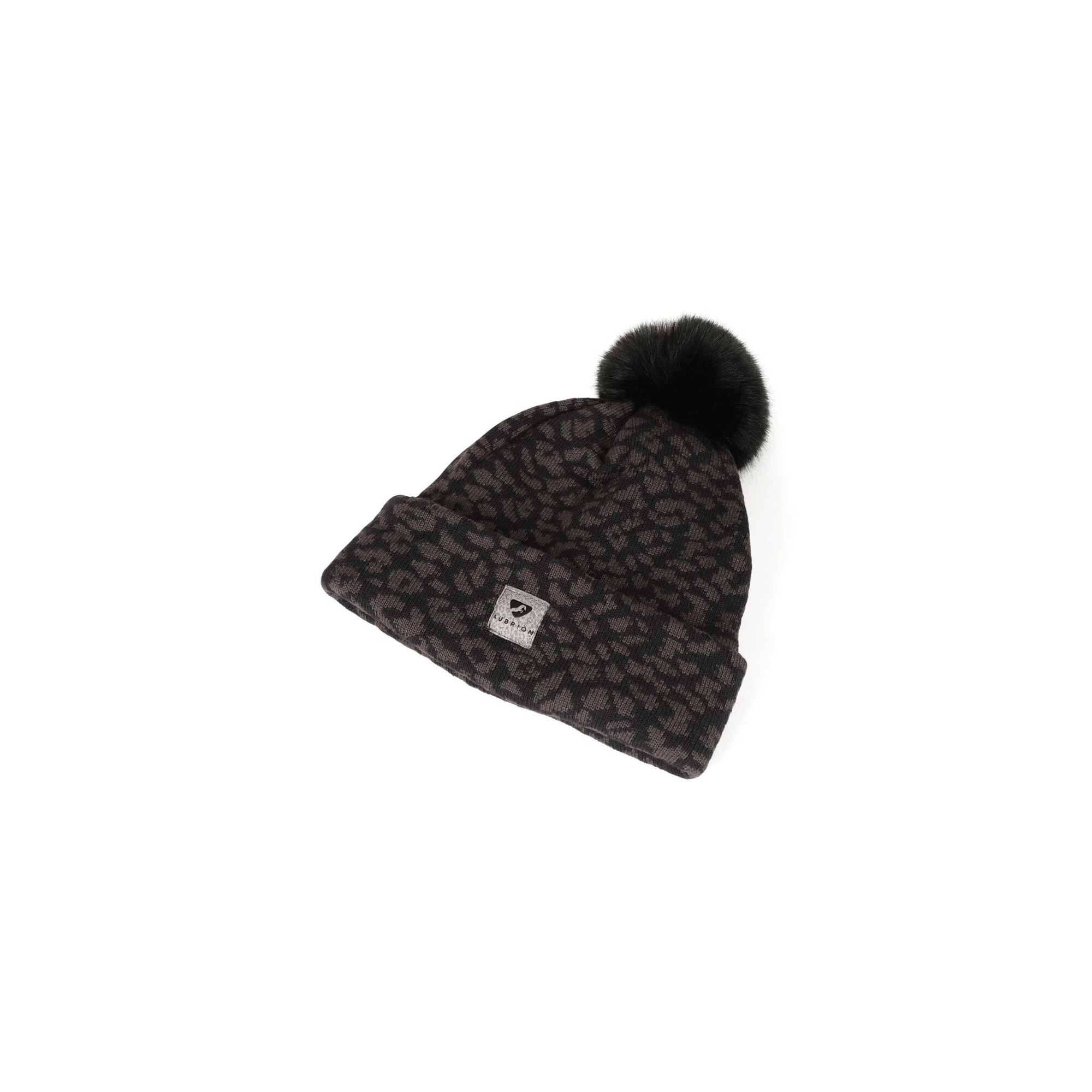 Chapeau équitation Aubrion 'Minuit' - Bleu Nuit Stretch Avec Pompons Fourrure