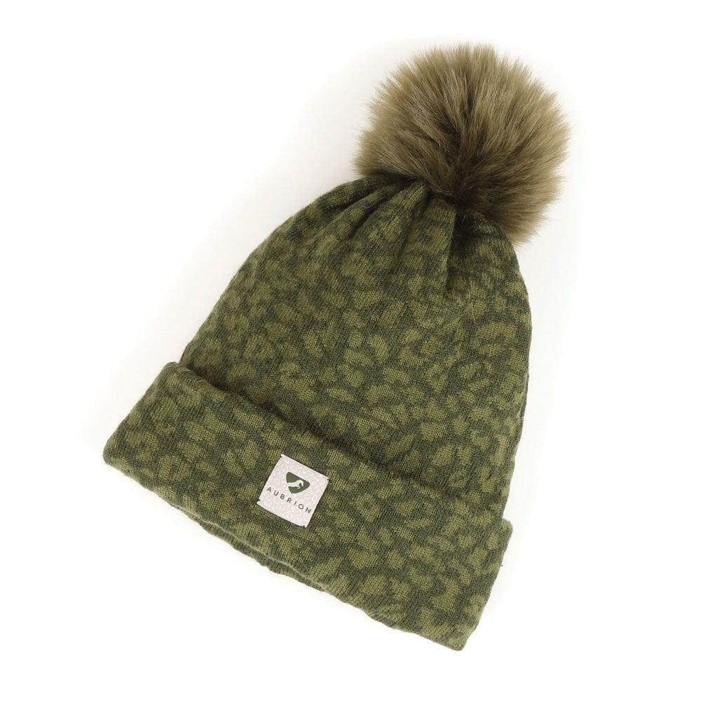 Shires Shires Aubrion Fleece Lined Bobble Hat in Green