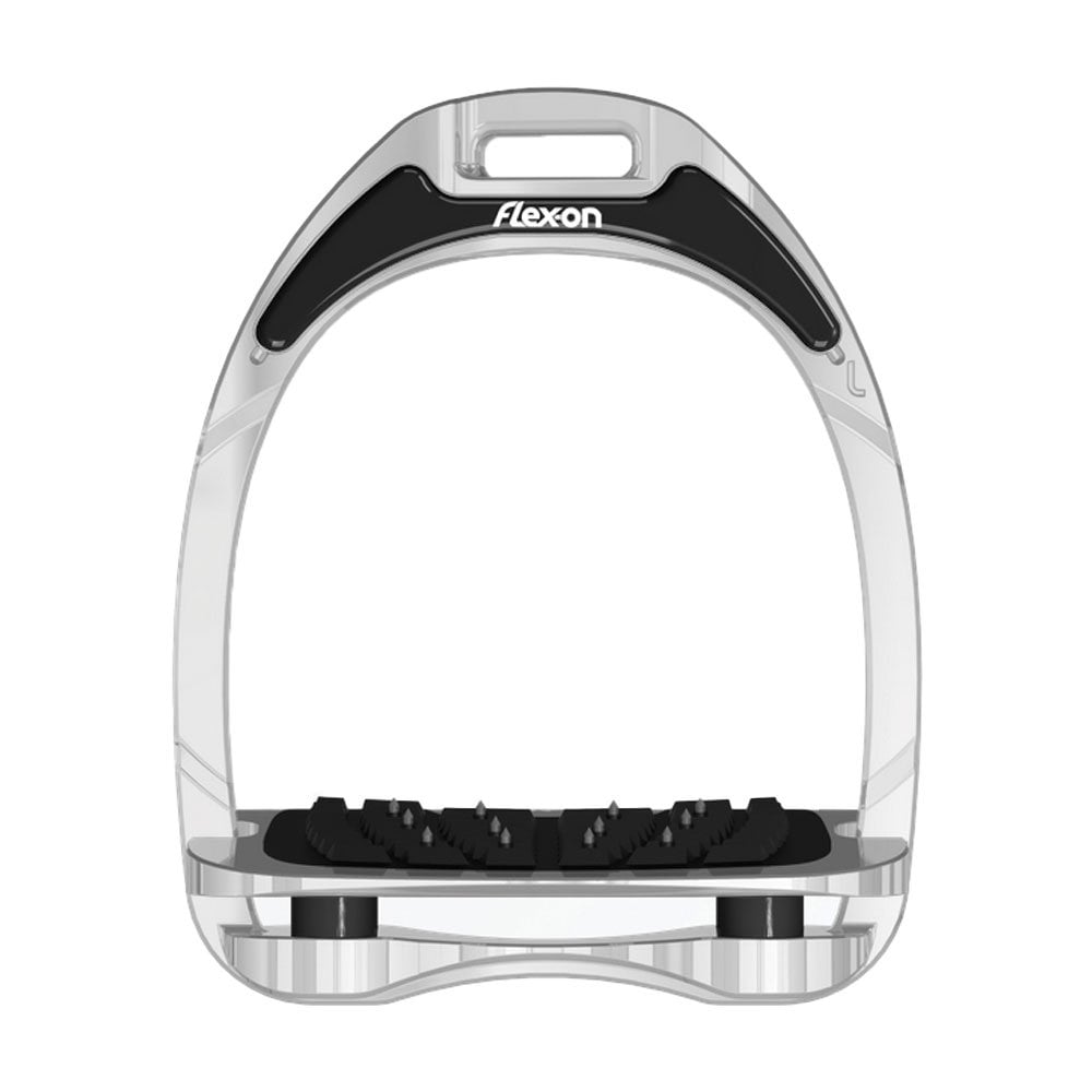 Flex-On Flex-On Aluminium Inclined Ultra Grip Stirrups in Silver/Silver/Black