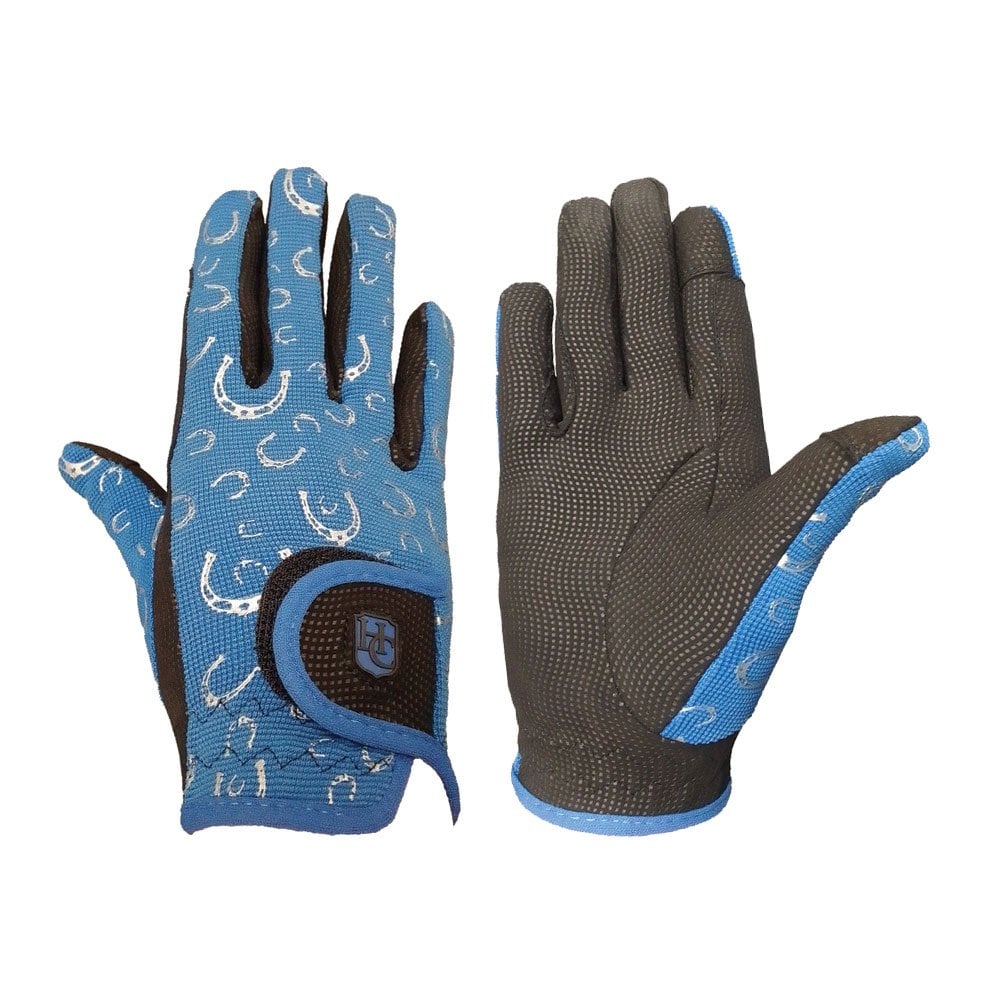 Houghton Country Houghton Country Classic Young Rider Horseshoe Glove in Blue