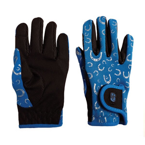 Houghton Country Houghton Country Classic Young Rider Horseshoe Glove in Blue