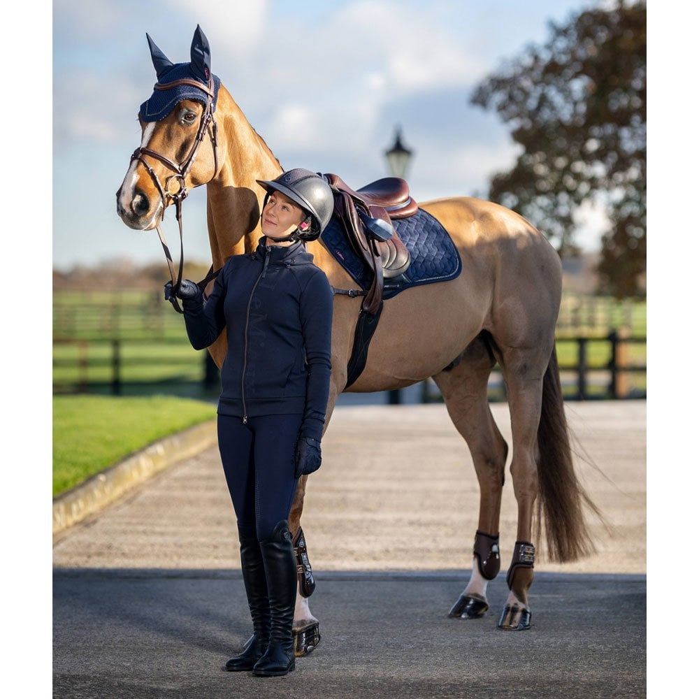 LeMieux Crystal Suede Close Contact Square Navy