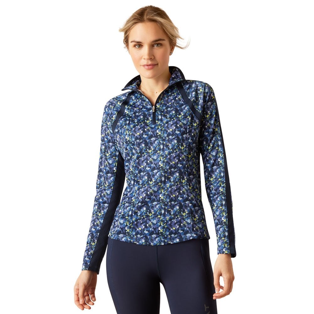 Ariat Ariat Sunstopper 3.0 1/4 Zip Top in Blue Scribble