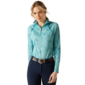 Ariat Ariat Sunstopper 3.0 1/4 Zip Top in Marine Blue Bit Print