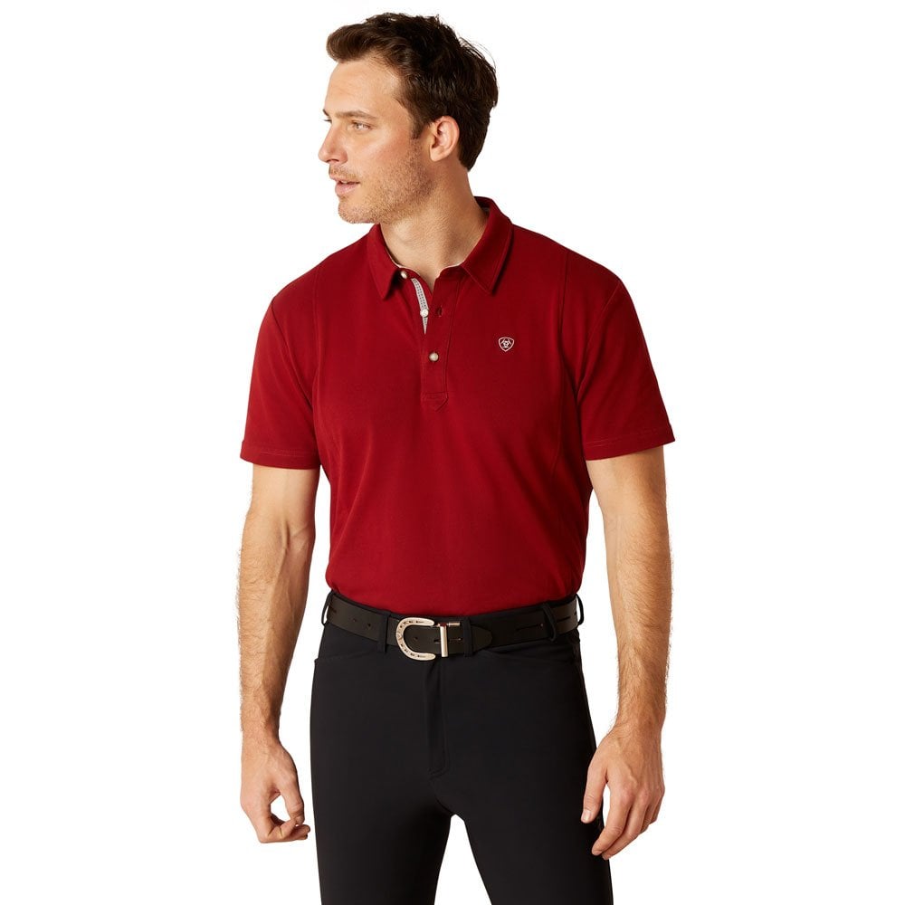 Ariat Ariat Mens Medal Polo Shirt in Sun-Dried Tomato