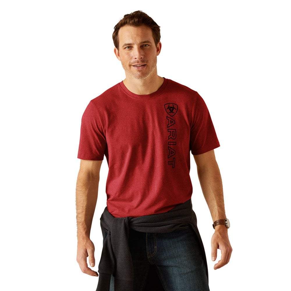 Ariat Ariat Mens Vertical Logo T-Shirt in Sun-Dried Tomato