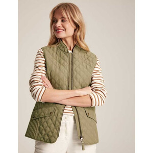 Joules Joules Minx Diamond Quilt Gilet in Green