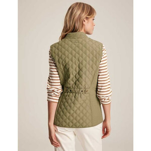 Joules Joules Minx Diamond Quilt Gilet in Green