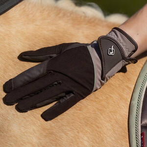 LeMieux LeMieux Pro Mesh Riding Gloves in Brown/Fern
