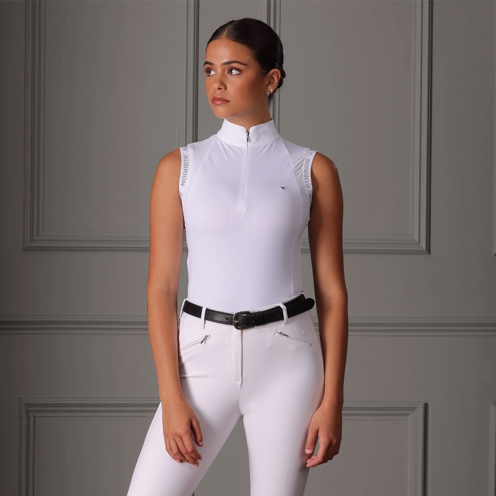 Shires Aubrion Newbel Sleeveless Show Shirt White
