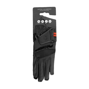 Aztec Diamond Aztec Diamond Young Rider Patent Pro Grip Riding Glove in Black