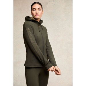 Holland Cooper Holland Cooper Crystal Training Zip Hoodie in Dark Olive