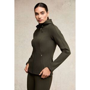 Holland Cooper Holland Cooper Crystal Training Zip Hoodie in Dark Olive