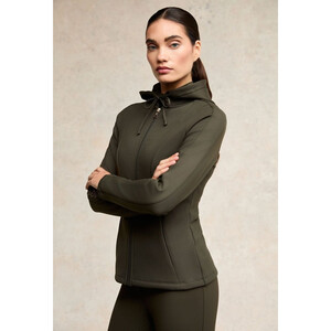 Holland Cooper Holland Cooper Crystal Training Zip Hoodie in Dark Olive