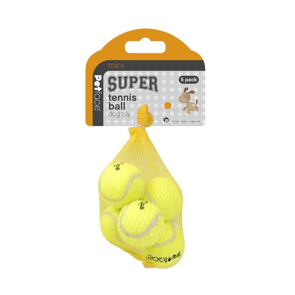 Petface Petface Mini Super Tennis Balls 4cm (Pack of 5) 