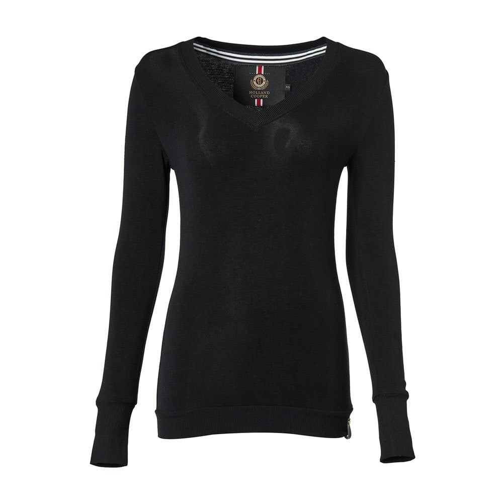 Holland Cooper Holland Cooper Soft Touch V-Neck Jumper in Black