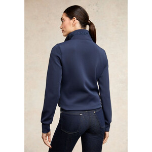 Holland Cooper Holland Cooper Training Zip Henley Sweatshirt in Ink Navy