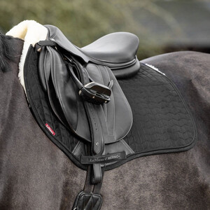LeMieux LeMieux Merino+ Half Lined Suede Euro Jump Square in Black/Natural