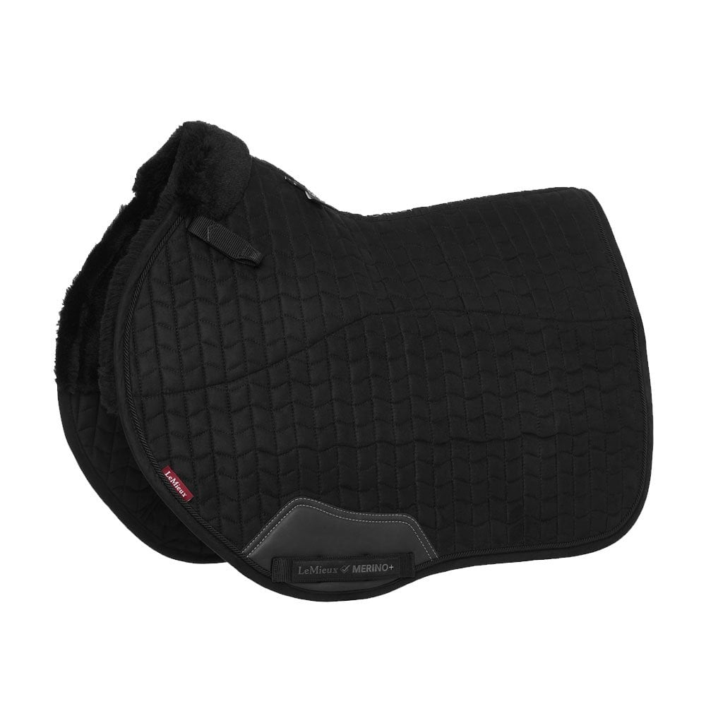 LeMieux LeMieux Merino+ Half Lined Suede Euro Jump Square in Black